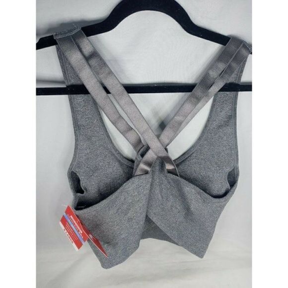 PUMA Women's Seamless Sports Bra Dry Cell Size X Large Color Gray Black Puma New - Picture 6 of 12